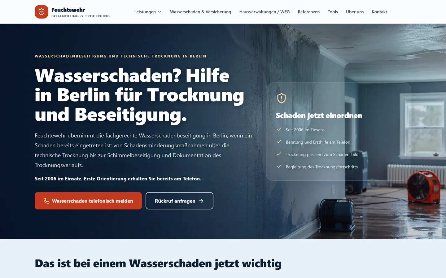 feuchtewehr.de als Website-Referenz